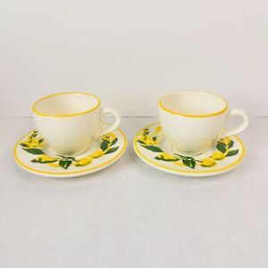 Vintage Pagnossin Treviso "Orizzonti" Lemon Mimosa Espresso Set Made in Italy